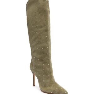 SCHUTZ Olive Studded Heeled Boots